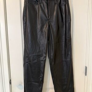 Faux black leather OG loose high rise pants